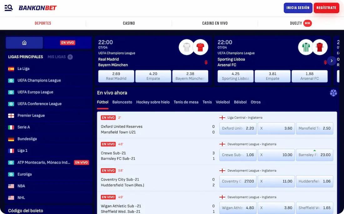 deportes del casino bankonbet